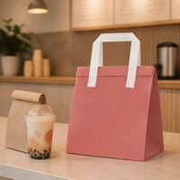 Sac isotherme personnalisé en non-tissé pour la vente en gros, emballage alimentaire jetable écologique pour la livraison de repas et de café
