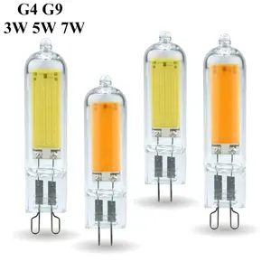 Siêu sáng G9 G4 dẫn ánh sáng bóng đèn 3W 5W 7W 110V 220V Dimmable Glass COB bóng đèn điện liên tục ánh sáng cho mặt dây đèn chùm đèn