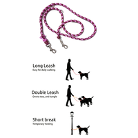 Correa de Perro de Lujo Tejida a Mano, Paracord de Color Personalizable, Doble Gancho Ajustable, para Perros Pequeños/Medianos/Grandes, Suave y Duradera
