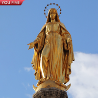 Statue de la Vierge Marie en bronze sacré grandeur nature pour jardin, site religieux, extérieur, fabrication sur mesure YOUFINE, à vendre