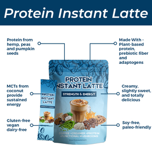 לאטה מיידית חלבון סופרפוד עם adaptogogens keto ידידותי, ללא גלוטן חלבון גבוה קפה אנרגיה בניית שרירים קפה - Product Image 4