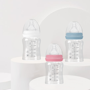 Amzone-productos para bebé, botella de vidrio de borosilicato con cuello ancho, alimentación orgánica para recién nacido - Product Image 1