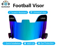 Çift Amaçlı Gençlik Futbol Vizörü Siyah Göz Koruyucu Vizör, Kasklar için Amerikan Futbolu ABS ve PC Malzemeli Evrensel Uyumlu
