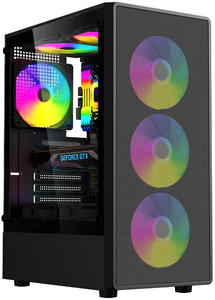 Gabinete <span class=keywords><strong>de</strong></span> PC LY Personalizado <span class=keywords><strong>de</strong></span> Torre Media con Panel Frontal <span class=keywords><strong>de</strong></span> Malla y Vidrio Templado, Micro ATX, para Juegos - Product Image 3