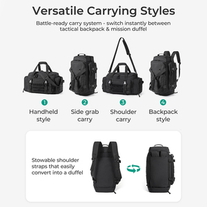 Bolsa de Gimnasio Táctica de 33L para Hombre, Bolsa de Viaje 4 en 1 con Compartimento para Zapatos, Mochila Táctica Multifuncional - Product Image 4