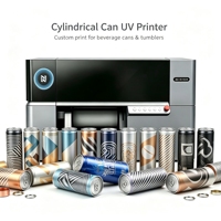Printer Inkjet UV Perawatan Rendah dengan Tangki Tinta Isi Ulang untuk Plastik, Keramik, Logam, Kaca, Kaleng Silinder