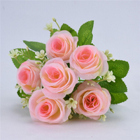 6 pièces artificielle Rose Bouquet petites fausses fleurs pour mariage décor à la maison saint valentin cadeau bureau Table pièce maîtresse bricolage artisanat