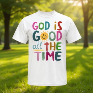 Camiseta con versículo bíblico cristiano basado en la fe: Dios es bueno en todo momento - Product Image 3