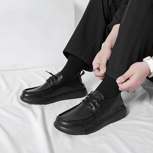 Zapatos de Cuero Casuales de Negocios con Cordones para Hombre, Primavera 2026, Suela Suave y Cuero Suave Transpirable, Combinan con Todo - Product Image 1