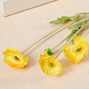 Flores de amapola artificiales de seda, flores de tacto Real para el hogar, cocina, decoraciones florales de boda - Product Image 2