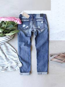 <span class=keywords><strong>Jean</strong></span> en denim vintage pour femme, séchage rapide, avec broderie de trous, taille mi-haute, pantalon évasé - Product Image 5