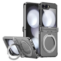 Étui de téléphone rotatif en TPU PC pour Z Flip 5 avec design blindé, support magnétique, fonction portefeuille et compatible charge sans fil
