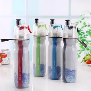 Botella de agua potable para deporte, botella de agua con espray de 500ML