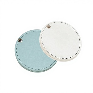 PU Round Pocket Makeup Mirror Multi-Color Simple Portable Creative Touch-Up <strong>Mini</strong> Handheld Ins-Style <strong>Dressing</strong> <strong>Table</strong> - Product Image 2