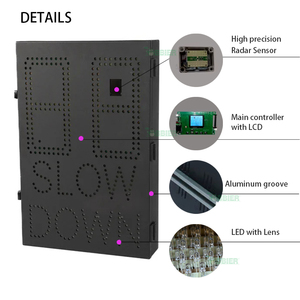 Señal de Advertencia de Seguridad Vial LED con <span class=keywords><strong>Radar</strong></span> de Medición de Velocidad, Personalizable, de Aluminio, Solar, Impermeable IP54 - Product Image 4