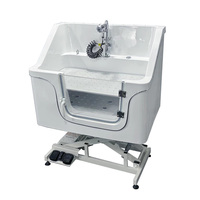 Grande baignoire autoportante pour chien, spa pour animaux de compagnie avec levage électrique et massage par remous, pour salon de toilettage, station de lavage de chiens, usage intérieur