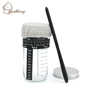 Nhà Máy bán hàng trực tiếp <span class=keywords><strong>sourdough</strong></span> Starter Jar với ngày đánh dấu ăn ban nhạc Nhiệt kế scraper <span class=keywords><strong>sourdough</strong></span> container khâu vải - Product Image 2