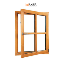 WANJIA fabricante al por mayor personalizado moderno Interior ventana de madera diseño de rejilla ventana francesa ventana revestida de aluminio