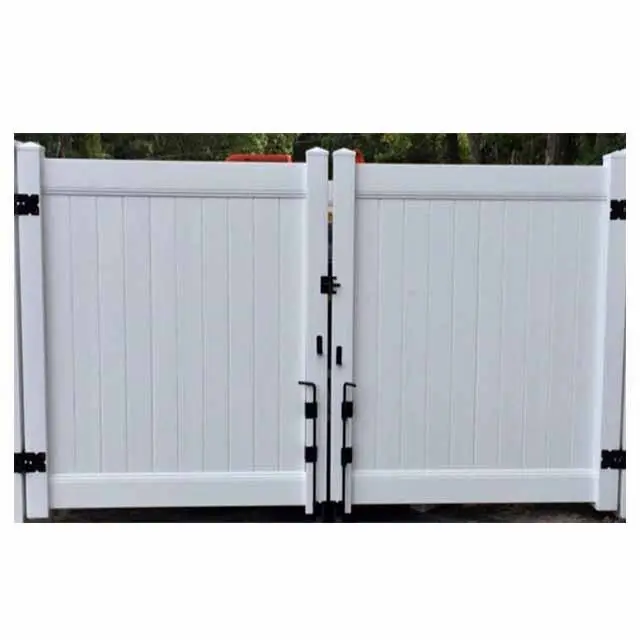 No-crack white PVC vinyl fence panel board privacy fencing gate