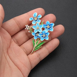 Broche de Esmalte con Diseño de Flor '<span class=keywords><strong>No</strong></span> Me Olvides', Joyería de Moda <span class=keywords><strong>para</strong></span> Mujer, Regalo - Product Image 3