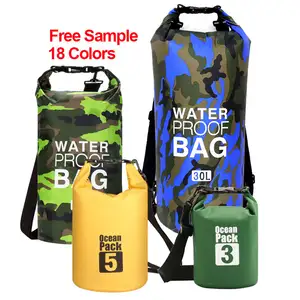 JIURAN personnalisé 2L 5L 10L 15L 20L 30L PVC océan Camping randonnée voyage sac à dos Camouflage Double épaule étanche sac sec