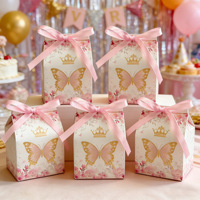 Boîte à bonbons de mariage en forme de papillon, emballage de bonbons pour fête de mariage, boîte cadeau d'anniversaire pour enfants, boîte de fournitures de mariage