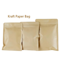 Groothandel Biologisch afbreekbare vochtbestendige voedselveilige aluminium gelamineerde kraftpapier zakken met hersluitbare ritssluiting, op maat gemaakte capaciteit voor koffie