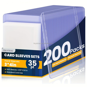 100 <b>Card</b> Sleeves+100 toploade, Premium Baseball <b>Card</b> <b>Protectors</b>, 3"x 4" Trading <b>Cards</b> Sleeves, Sports Game <b>Cards</b> Holder Top Case - Product Image 1