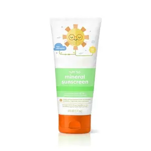 OEM Vegan Aman UVA UVB Perlindungan Tahan Air Sun Block Lotion SPF 50 Mineral Bayi Anak Krim Tabir Surya