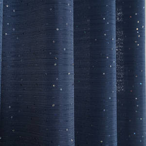 Europeo solido blu navy faux lino <span class=keywords><strong>tende</strong></span> di lusso paillettes blenched gommino pannelli <span class=keywords><strong>per</strong></span> il <span class=keywords><strong>salotto</strong></span> - Product Image 2