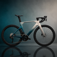Vélo de course sur route en carbone, vélo complet avec jeu de roues en carbone, logo personnalisé
