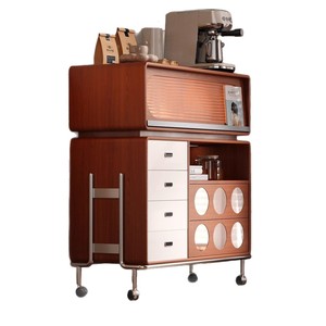 Vintage Style Solid Wood Bar Cabinet With Drawers And Shelves Multifunctional Storage <b>Sideboard</b> For Small Apartment Home Bar - Product Image 5