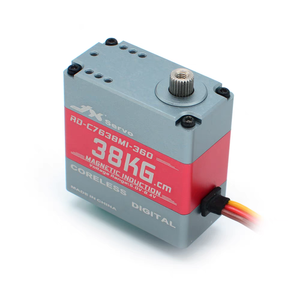 Servo-moteur robotique à détection magnétique, structure en aluminium CNC intégrale sans noyau, 38 kg.cm, 360°, Original JX RD-C7638HV-180 - Product Image 2