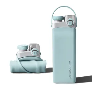 SMILEDRINK silikon katlanabilir seyahat içecek sıkmak spor çocuk su şişesi katlanabilir silikon katlanabilir su kamışlı şişeler