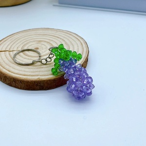 Wholesale Plastic Beads Eggplant Pendant Vegetable <b>Keyrings</b> Promotion Gift Acrylic Beads Handmade Pumpkin Charm Chili Keychains - Product Image 3