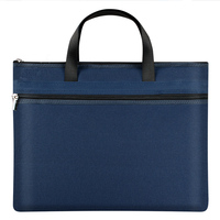 Bolsa de Documentos Oxford B4 con Asa, Logotipo Personalizado, Doble Bolsillo, Impermeable, para la Escuela, Oficina, con Cierre, para Hombre