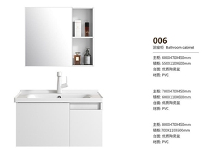 Meuble-lavabo mural moderne et élégant avec vasque en céramique, armoire à pharmacie éclairée, charnières à fermeture douce, design résistant à l'eau - Product Image 2