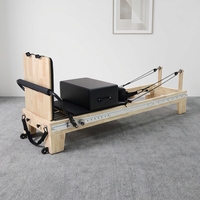 Lit de Pilates multifonctionnel haut de gamme avec cadre en bois, Mini Reformer professionnel pour la musculation et le fitness
