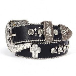 Ceinture personnalisée de luxe en cuir PU souple avec strass en cristal pour femme, design diamanté, boucle ardillon en alliage cloutée, unisexe, personnalisable - Product Image 4