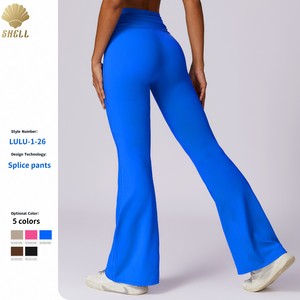 CNSHELL Casual a gamba larga Leggings Yoga a <span class=keywords><strong>vita</strong></span> <span class=keywords><strong>alta</strong></span> stretti che corrono all'esterno indossano Micro <span class=keywords><strong>pantaloni</strong></span> Fitness da <span class=keywords><strong>donna</strong></span> - Product Image 2