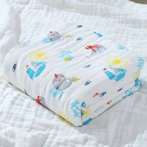 Wholesales Custom 110*110 cm Baby <b>Blankets</b> 100% Organic Cotton <b>Blanket</b> 6 Layers Muslin Swaddle <b>Wrap</b> - Product Image 4