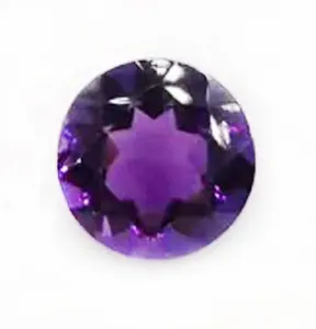 Baifu gems 8.0mm round diamond cut loose natural amethyst crystal gemstone for jewelry making