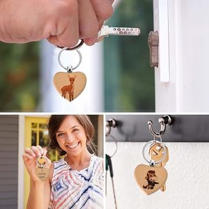 Kits de Manualidades para Niños en Oferta en la UE, Llaveros de Madera con Anillas Separadas para Grabar y Pintar, para Fomentar las Habilidades de Aprendizaje - Product Image 2