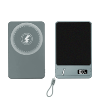 Popular Banco de Energía Portátil OEM de 15W con Carga Rápida Inalámbrica Tipo-C, 10000mAh, Magnético, con Pantalla LED y Soporte