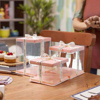 Boîte à gâteau transparente de 4/6/8/10/12 pouces, boîte à gâteau en carton blanc, boîte à gâteau biodégradable, boîte à gâteau écologique