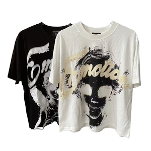 T-shirt décontracté surdimensionné en coton 100% pour homme, de haute qualité, <span class=keywords><strong>personnalisé</strong></span>, à double couture, brodé, imprimé, streetwear - Product Image 1