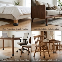 Protège-pieds de meubles noirs en feutre, manchon de protection pour sol, pour lit, chaise, table