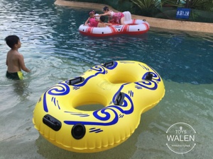 Double <strong>River</strong> <strong>Run</strong> 1-Person <strong>Inflatable</strong> <strong>Floating</strong> Water Lounge Tube Orange Blue 76&quot;*48&quot; - Product Image 4