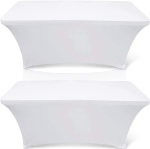 Mantel Rectangular de licra, cubierta ajustada de lino y LICRA para mesa plegable, 6 pies - Product Image 2