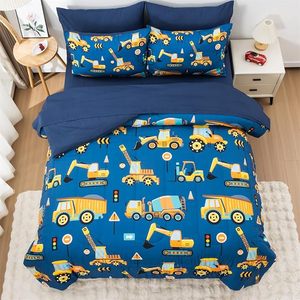 Ensemble de literie 3D pour enfants, camion de construction, voitures de dessin animé, tracteur, équipement pour chambre de garçons, hôtels - Product Image 1